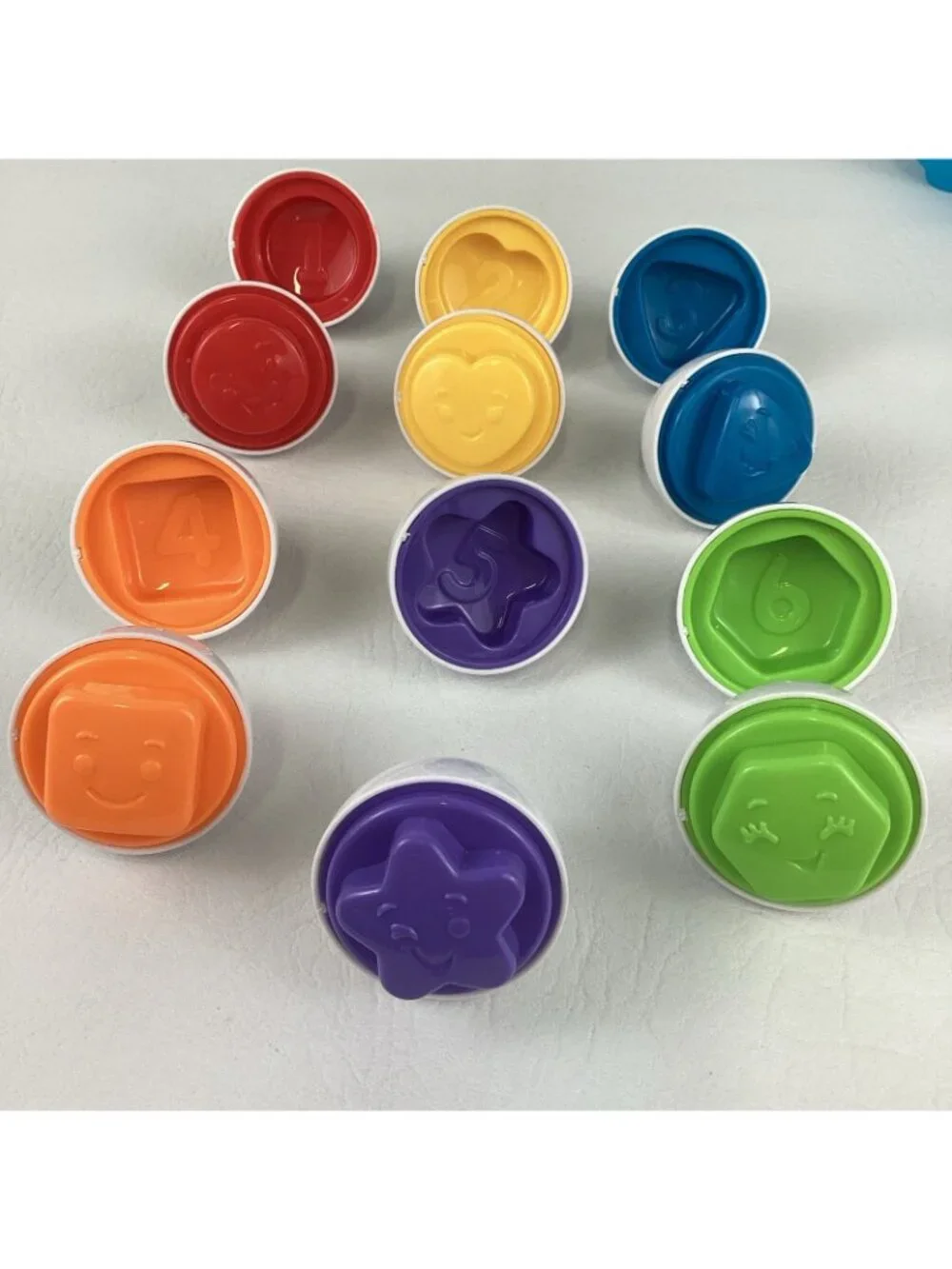 Rainbow Shape Sorter Eggs Counting Numbers Colors Vintage Evenflo Puzzle Lot